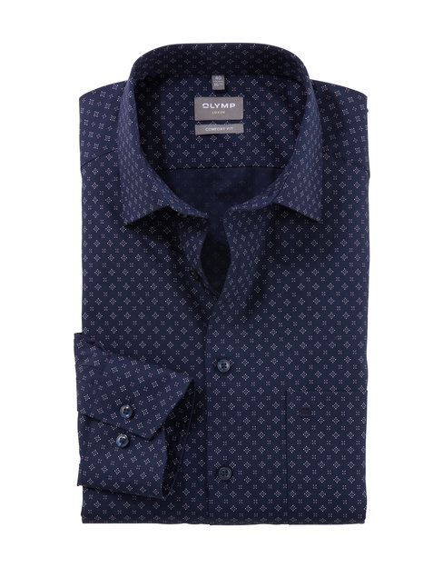 OLYMP Luxor Overhemd, comfort fit, New Kent, Marineblauw