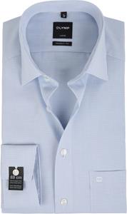 Olymp Luxor Shirt SL7 Modern Fit Blauw Ruit