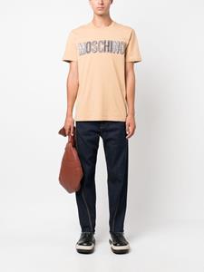 Moschino logo-patch cotton T-shirt - Beige