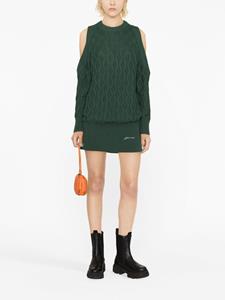 GANNI cold-shoulder knitted dress - Groen