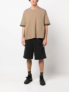 Sacai colour-block cotton T-shirt - Bruin