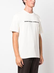 Emporio Armani logo-print cotton T-shirt - Beige
