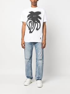 Palm Angels spray logo-print cotton T-shirt - Wit