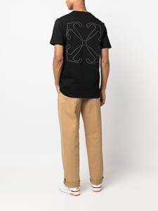 Off-White Arrows-embroidered cotton T-shirt - Zwart