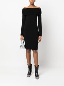 Seventy off-shoulder knitted dress - Zwart
