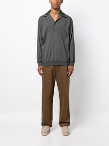 Kolor asymmetric-collar wool T-shirt - Grijs