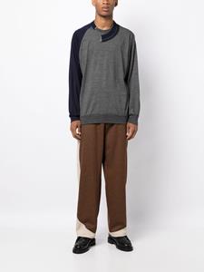 Kolor asymmetric wool long-sleeve T-shirt - Grijs