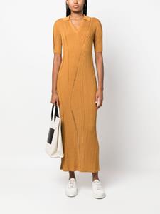 Calvin Klein ribbed-knit V-neck dress - Oranje