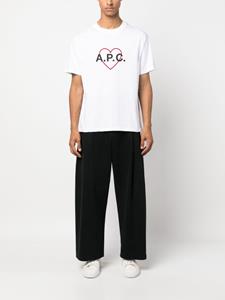APC heart logo cotton T-shirt - Wit