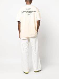 Jil Sander logo-print two-tone T-shirt - Geel