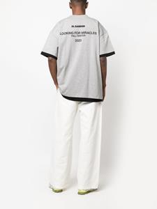 Jil Sander logo-print two-tone T-shirt - Grijs
