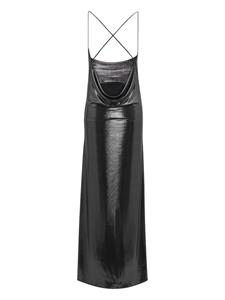 Saint Laurent Maxi-jurk met gedrapeerde rug - Zwart