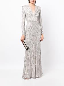 Jenny Packham Vivien crystal-embellished gown - Zilver