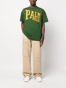 Palm Angels logo-print cotton T-shirt - Groen