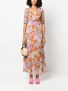 TWINSET floral-print ruffled maxi dress - Oranje