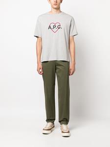 APC heart logo cotton T-shirt - Grijs