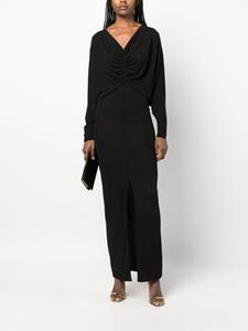 Saint Laurent draped maxi dress - Zwart