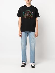 Casablanca Rainbow Crayon Temple organic-cotton T-shirt - Zwart