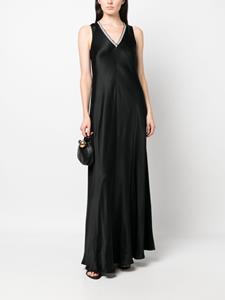 Antonelli rhinestone-embellished V-neck maxi dress - Zwart