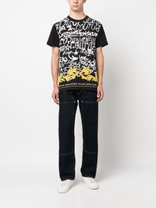 Versace T-shirt met graffiti-print - Zwart