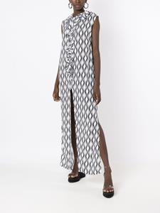 Amir Slama Maxi-jurk met geometrische print - Zwart