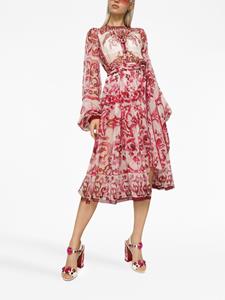 Dolce & Gabbana Zijden maxi-jurk - Rood