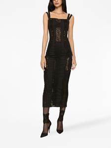 Dolce & Gabbana Maxi-jurk met kant - Zwart
