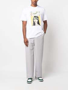 Casablanca La Femme-print organic cotton T-shirt - Wit