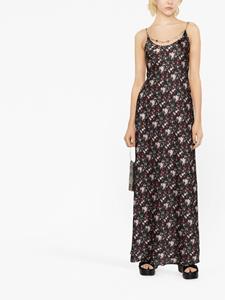 Rabanne Maxi-jurk met bloemenprint - Zwart