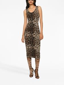 Dolce & Gabbana leopard-print sleeveless dress - Bruin