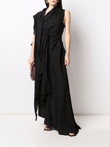 Yohji Yamamoto Gedrapeerde maxi-jurk - Zwart