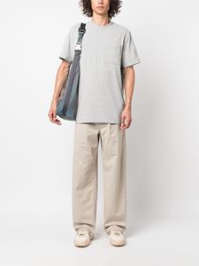 Moncler logo-embroidered cotton-blend T-shirt - Grijs
