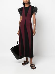 La DoubleJ Harlequin intarsia-knit dress - Rood
