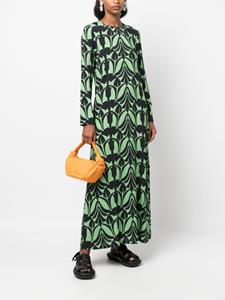La DoubleJ abstract-pattern swing maxi dress - Groen