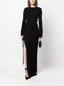 Saint Laurent Maxi-jurk met zijsplit - Zwart