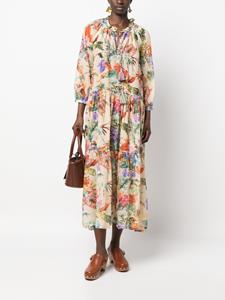 Anjuna Maxi-jurk met bloemenprint - Beige