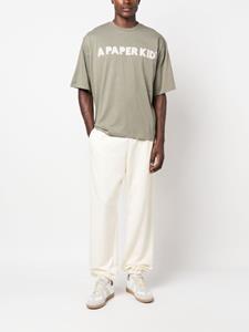 A paper kid logo-print cotton T-shirt - Groen
