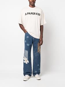 A paper kid logo-print cotton T-shirt - Beige