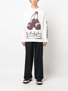 Jil Sander cherry-print cotton T-shirt - Wit
