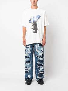 John Richmond T-shirt met autoprint - Wit