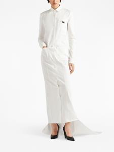 Prada Maxi-jurk met logo - Wit