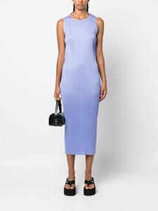 Pleats Please Issey Miyake pleat-detail maxi pencil dress - Paars