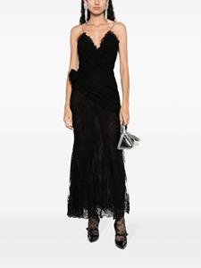 Alessandra Rich Zijden maxi-jurk - Zwart