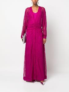 PINKO floral-lace long-sleeve maxi dress - Paars
