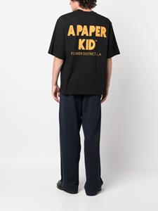 A paper kid logo-print cotton T-shirt - Zwart