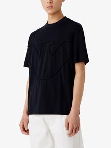 Emporio Armani logo-embossed cotton T-shirt - Zwart