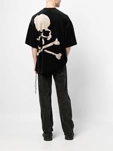 Mastermind Japan skull-print velour T-shirt - Zwart