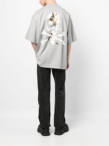 Mastermind Japan metallic-effect skull-print T-shirt - Grijs