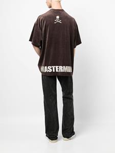 Mastermind World logo-embroidered velvet T-shirt - Bruin