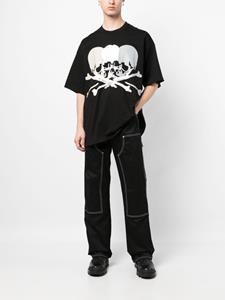 Mastermind World skull-print cotton T-shirt - Zwart